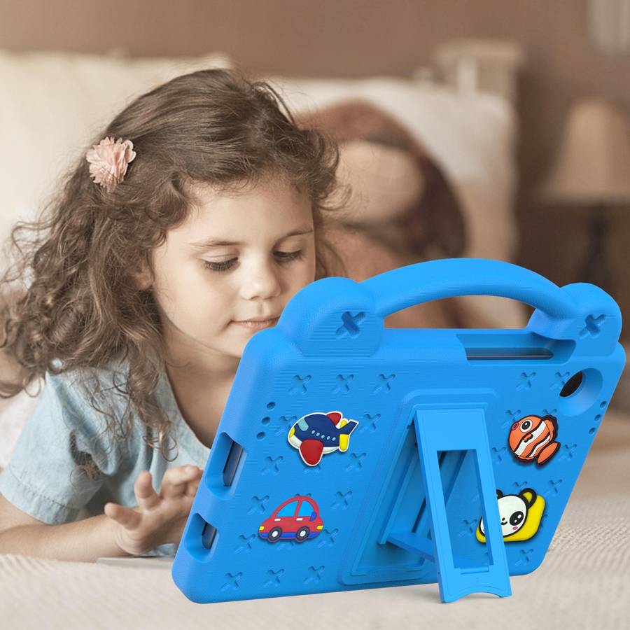 For Samsung Galaxy Tab A9 Handle Kickstand Children EVA Shockproof Tablet Case(Sky Blue)