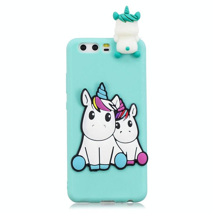 For Huawei P10 3D Cartoon Pattern Shockproof TPU Protective Case(Couple Unicorn)
