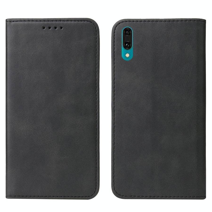 For Huawei Y7 Prime 2019 Magnetic Closure Leather Phone Case(Black)