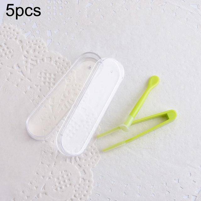 5pcs Portable Contact Lens Special Tweezer and Stick Set Travel Kit(Green)