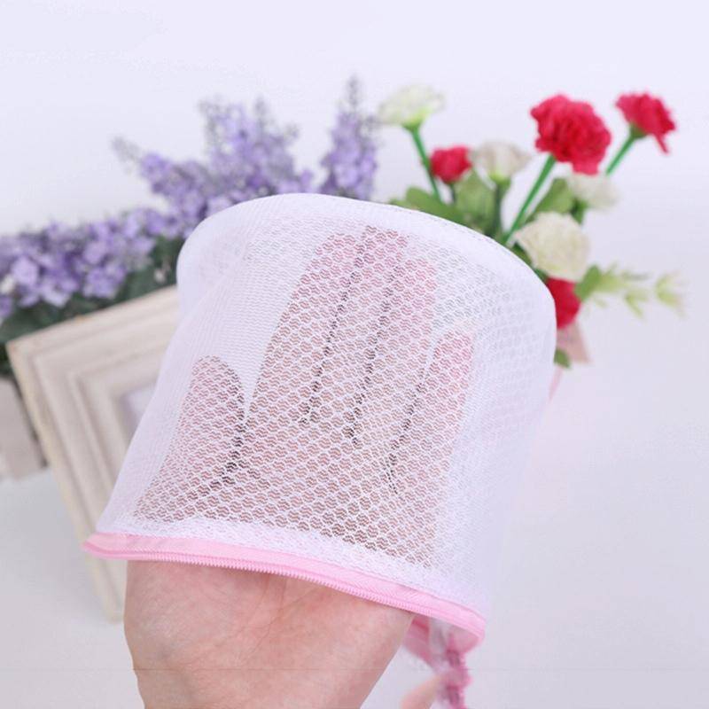 Flower Pattern Laundry Mesh Bra Washing Bag for Washing Machine(White)