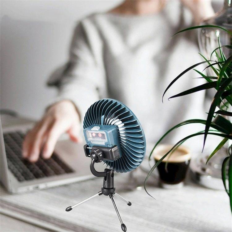 USB Rechargeable Fan Lamp Live Broadcast Multi-function Tent Camping Lamp, Style:Fan Light + Bracket