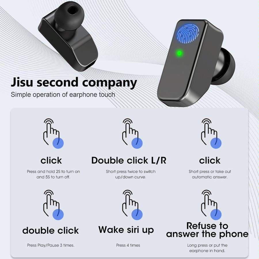 S6 TWS Earphone 1.91 inch Smart Bracelet Support Bluetooth Call / Health Monitoring(Black)