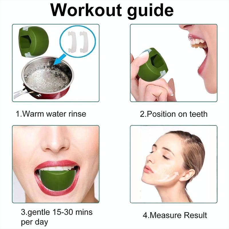 3PCS 2nd Generation Masseter Ball Mandibular Trainer Facial Muscle Trainer Silicone Face-Lifting ...