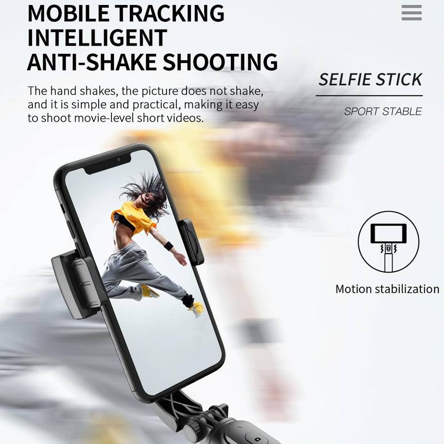 Q08 Gimbal Stabilizer Bluetooth Remote Control Tripod Selfie Stick (White)