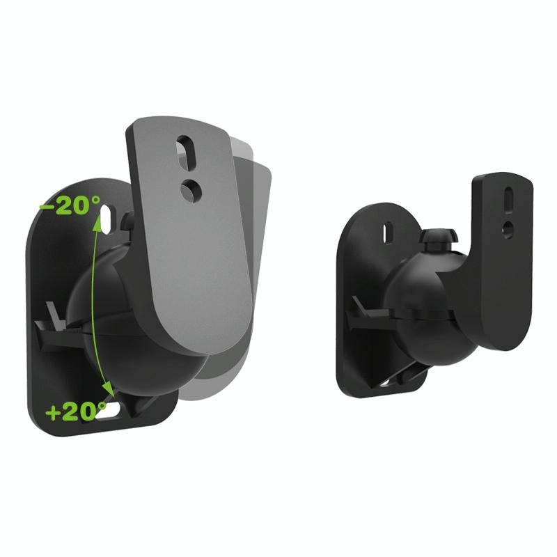 Pair Black Surround Sound Speaker Wall Mount Brackets 45 Degree Rotatable Design TV Wall Mount 8 ...