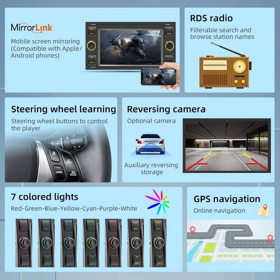 For Ford Transit 7 inch Android Navigation Machine Supports WiFi / GPS / RDS, Specification:2GB+3...