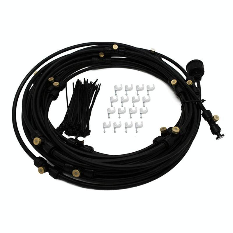 Outdoor Lawn Garden PE Mist Watering Line Misting Cooling System with 6 x Mist Nozzles, Length: 6...