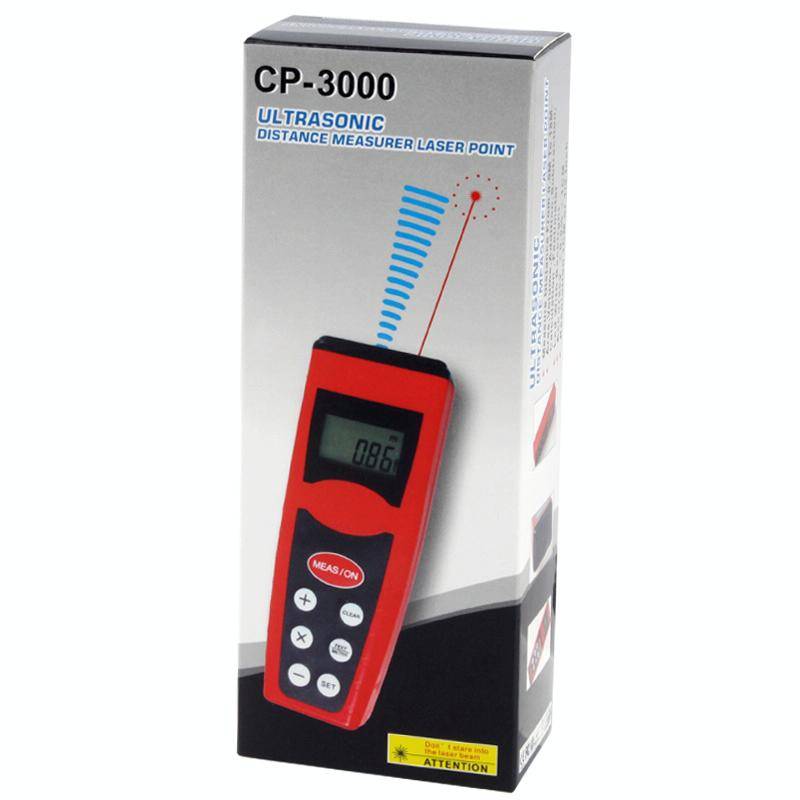 Ultrasonic Distance Measure Measurer with Laser Pointer, Range: 0.5-18m (CP-3000)