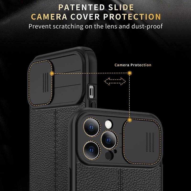 For Xiaomi Redmi Note 10 Pro 4G Litchi Texture Sliding Camshield TPU Protective Phone Case(Black)
