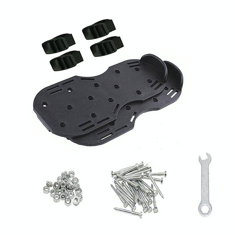 Garden Lawn Garden Tools Grass Ripper Spiked Shoes with 4 Plastic Buckles (Black)