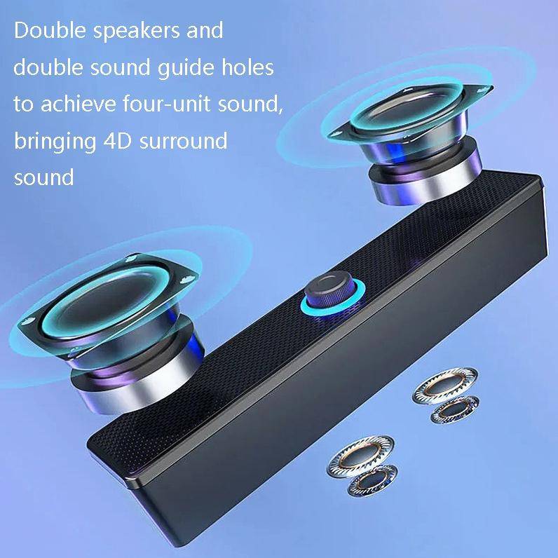 LeerFel Long Computer Wired Speaker Heavy Wellness Computer Multimedia Audio, Specification: 350T...