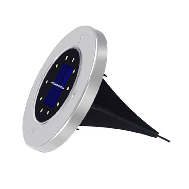 2 PCS 10 LEDs Solar Powered Buried Light Under Ground Lamp IP65 Waterproof Outdoor Garden Street ...