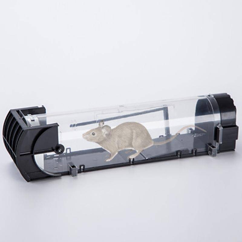 Door Humane Animal Live Cage, Rat, Mouse and More Small Rodents ABS Material Transparent Trap Cage
