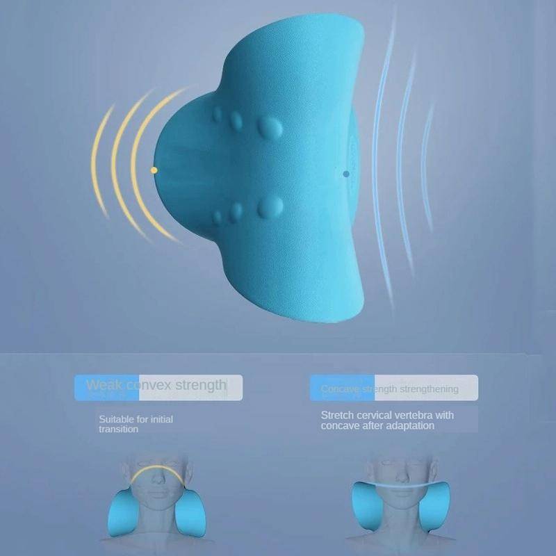 Neck Shoulder Stretcher Relaxer Cervical Chiropractic Traction Device Pillow(Pink)