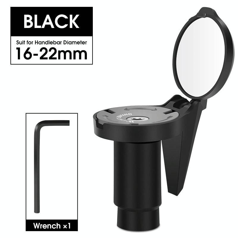 WEST BIKING Bicycle Handlebar Convex Rear View Mirror(Black)