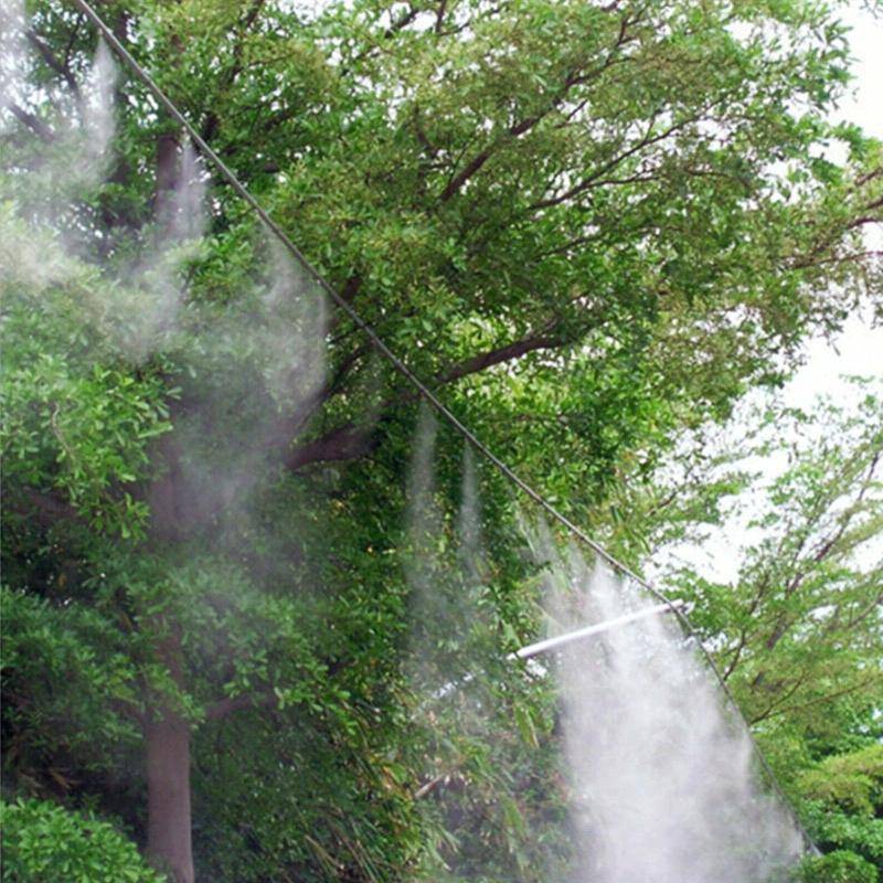 Outdoor Lawn Garden PE Mist Watering Line Misting Cooling System with 6 x Mist Nozzles, Length: 6...