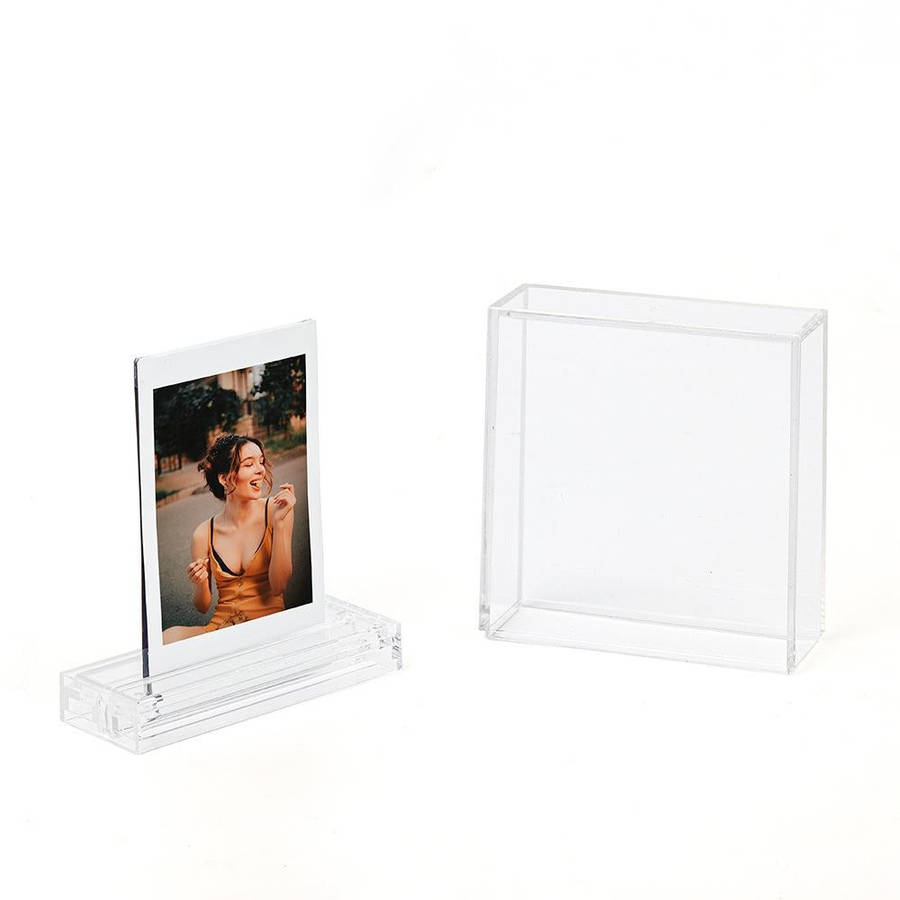 Double-sided Transparent Square Photo Frame Stand For Polaroids(3 inch/SQ Photo Universal)