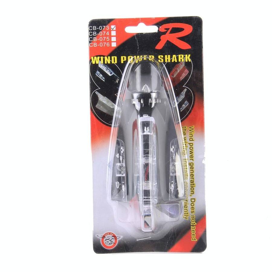 CB-073 Colorful Warning Light Wind Power Shark Fin Antenna Car Decoration(Black)