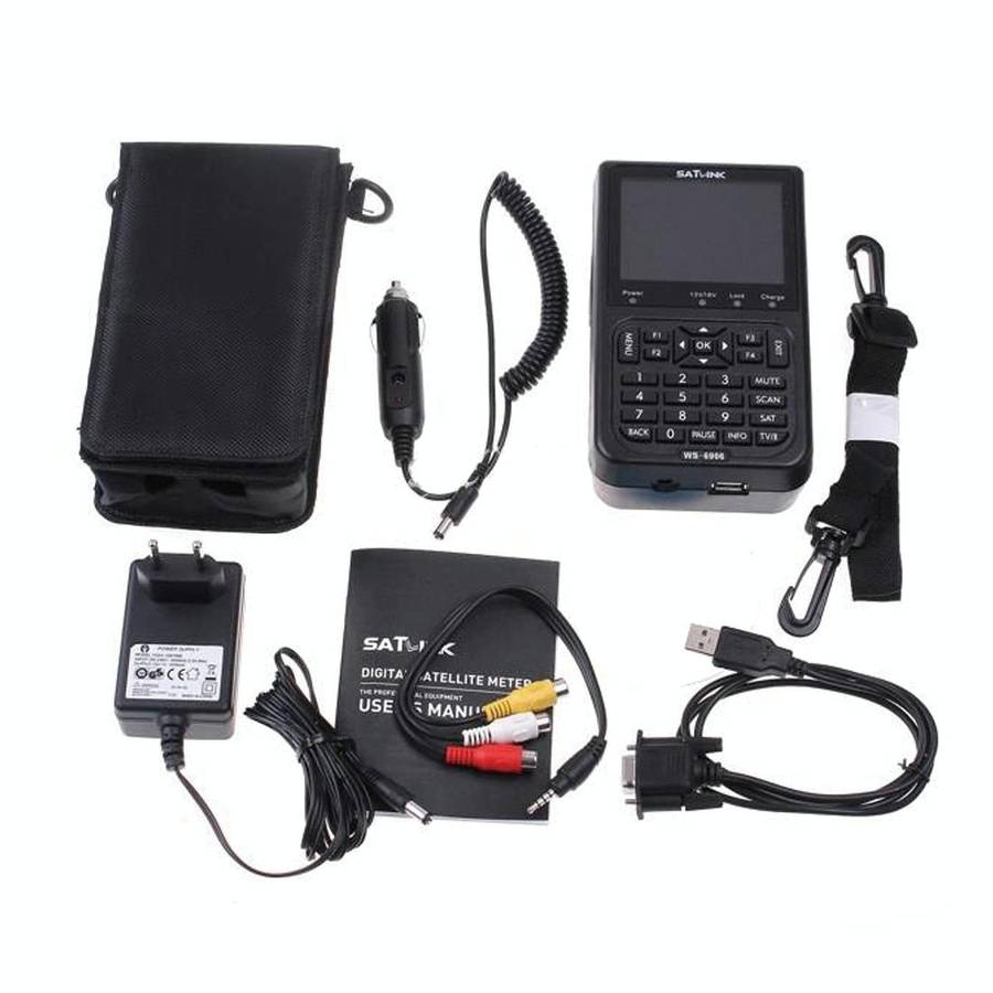 SATLINK WS6906 3.5 inch LCD Colour Screen Portable Digital Satellite Finder Meter(AU Plug)