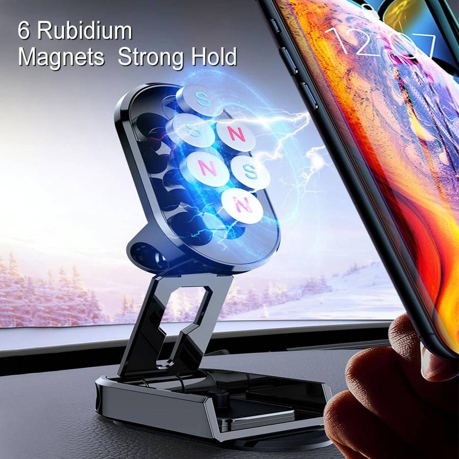 Vehicle Bracket Magnetic Navigation Bracket(Folding Silver)