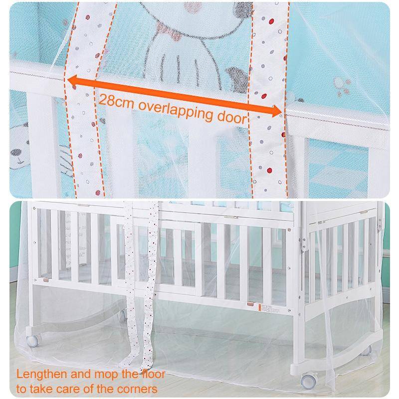 Crib Dome Lightweight Mosquito Net, Size:4.2x1.6 Meters, Style:Flower Side Mosquito Net