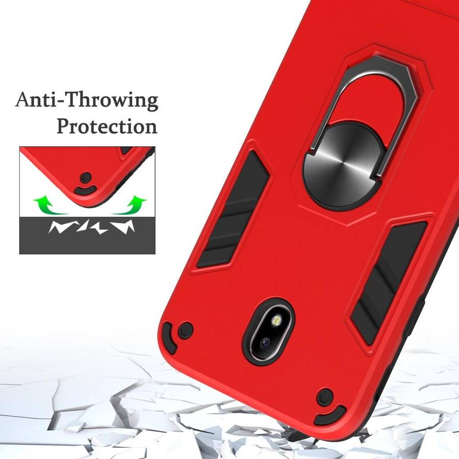 For Samsung Galaxy J7 Pro / J730 2 in 1 Armour Series PC + TPU Protective Case with Ring Holder(B...