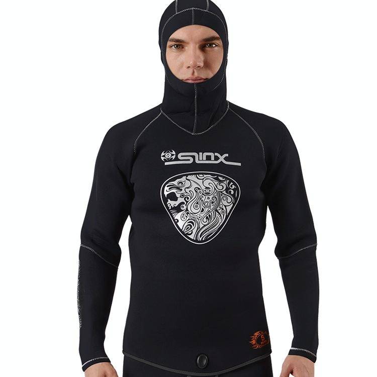 SLINX Thickened Long-sleeved Split Wetsuit With Headgear, Size: L(Jacket)