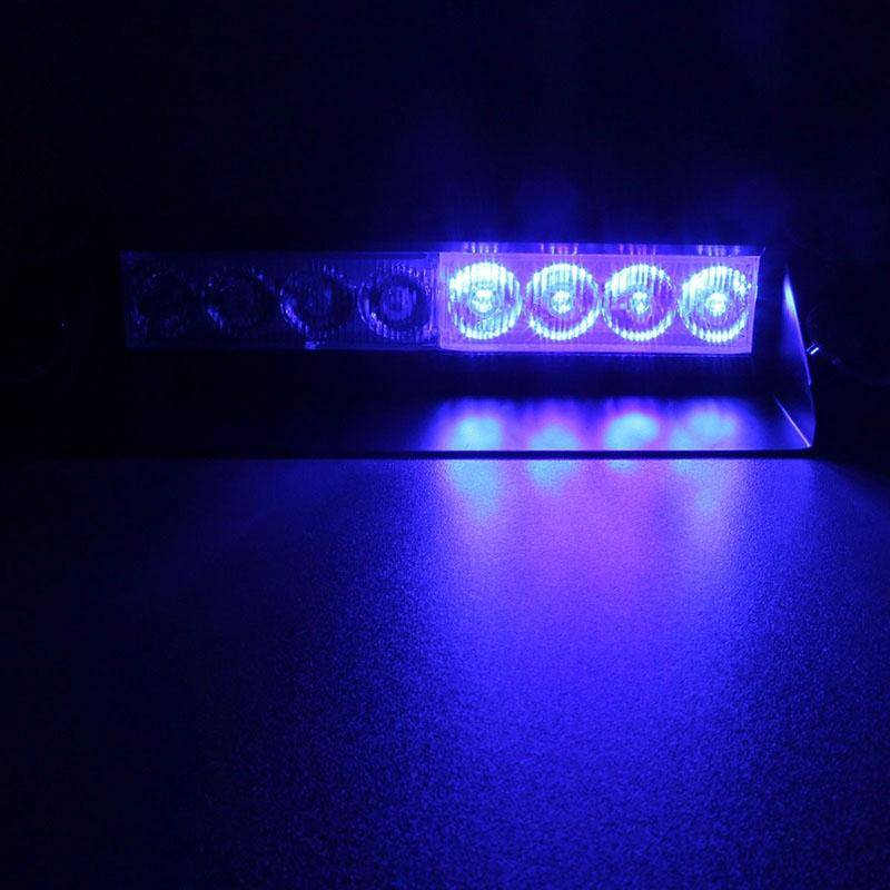 8W 800LM 8-LED Red + Blue Light 3-Modes Adjustable Angle Car Strobe Flash Dash Emergency Light Wa...
