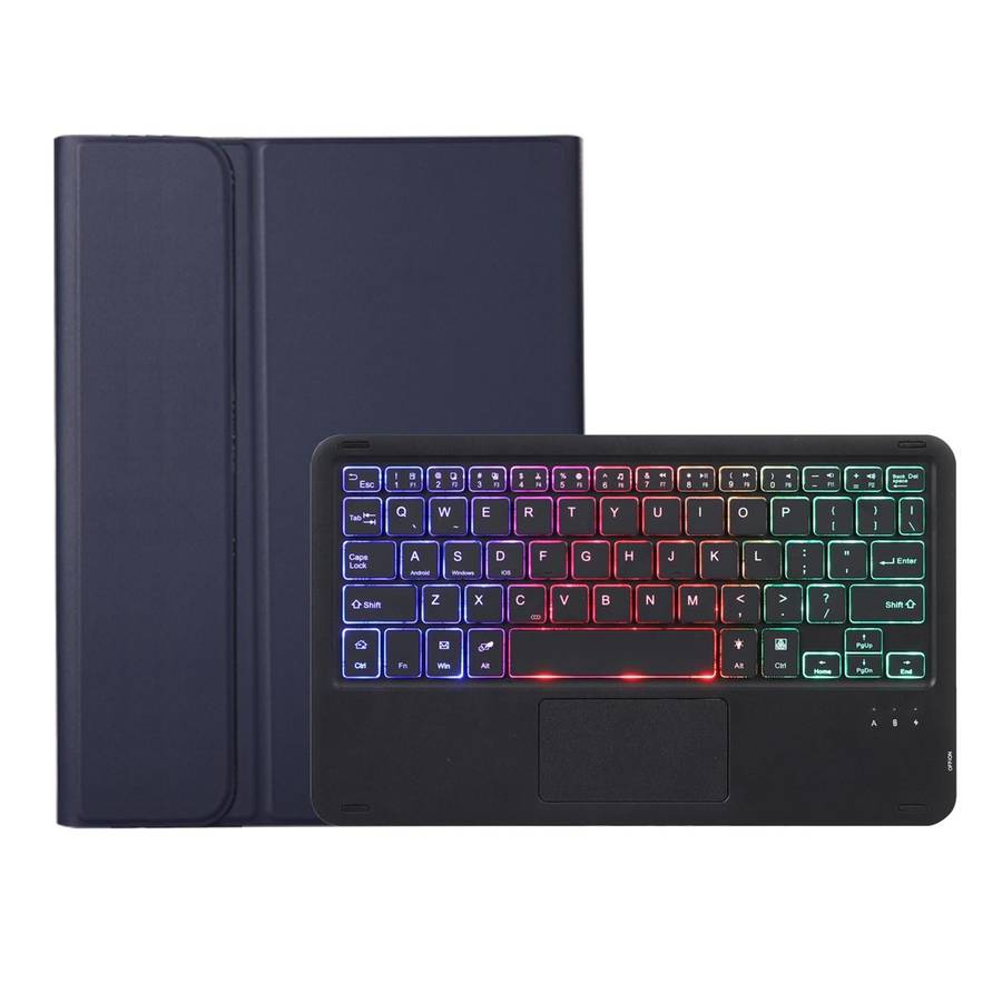 For Samsung Galaxy Tab A8 10.5 (2021) A08B-AS Lambskin Texture Backlight Bluetooth Keyboard Leath...