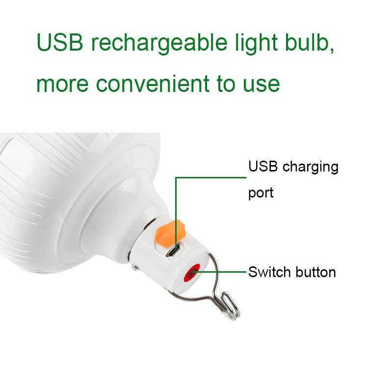 AB26 USB Charging LED Bulb Night Market Stall Lights Outdoor Camping Hanging Lamp, Power: 200W (O...