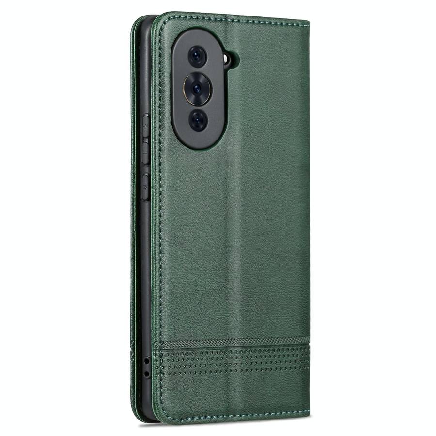 For Huawei nova 10 Pro AZNS Magnetic Calf Texture Flip Leather Phone Case(Dark Green)