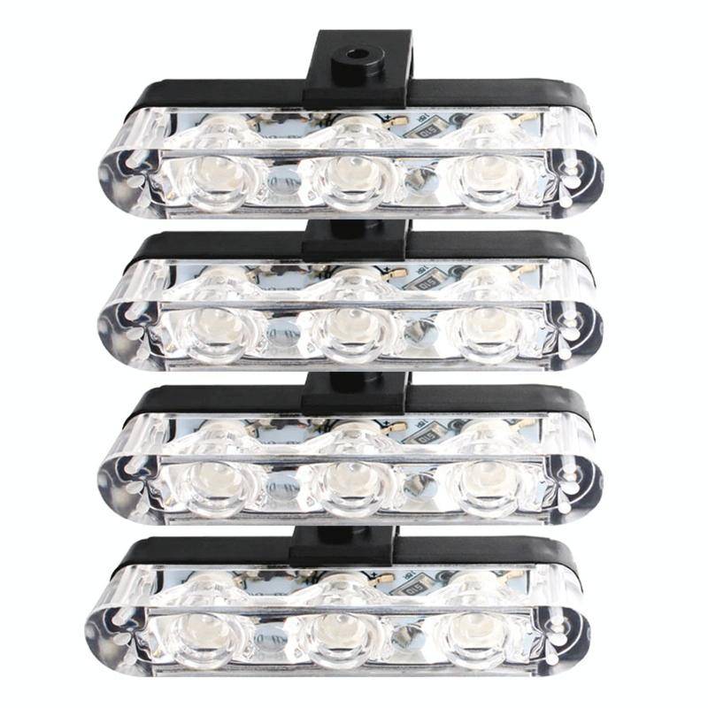 4 in 1 Car 12LEDs Grille Flash Lights Warning Lights with Wireless Remote Control, Color:Red Blue