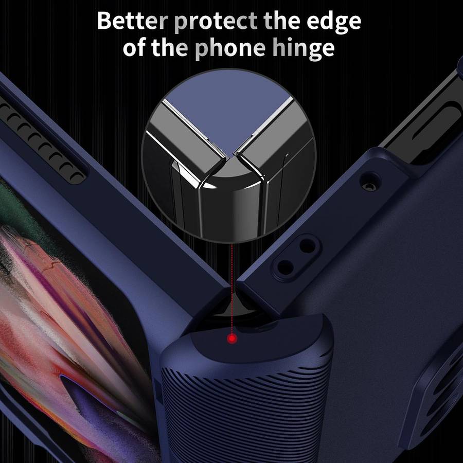 For Samsung Galaxy Z Fold3 5G 360 Full Body Armor Hinge Flip Phone Case(Black)