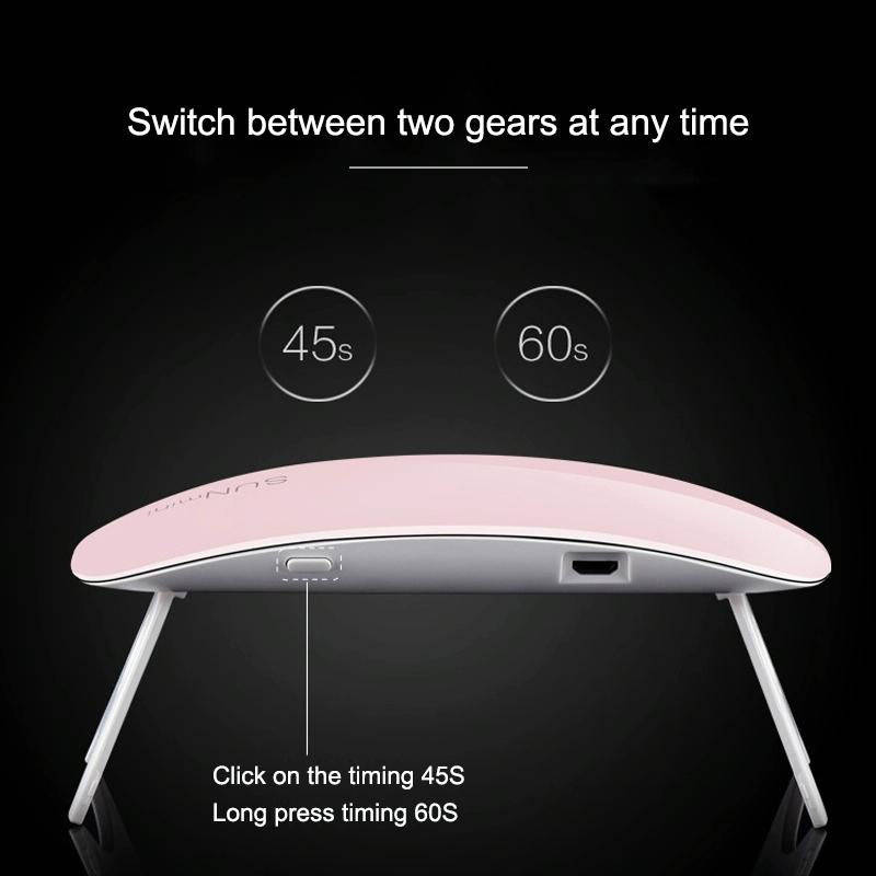 SUN mini 2 6W UV + LED USB Nail Lamp Fingernail Gel Curing Dryer(White)