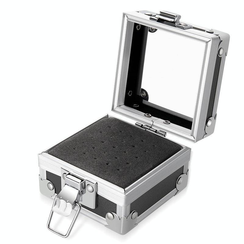 Nail Polishing Head 25 Holes Display Stand Dustproof Storage Box(Black)