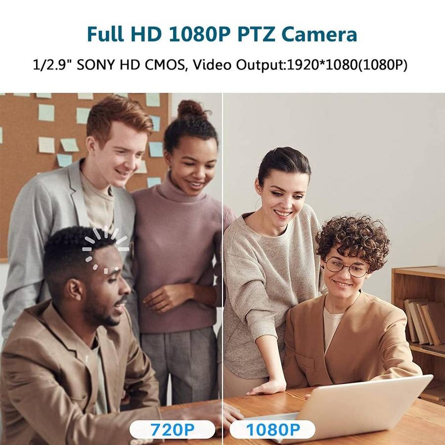 YANS YS-H20U USB HD 1080P Wide-Angle Video Conference Camera with Remote Control, US Plug(Grey)