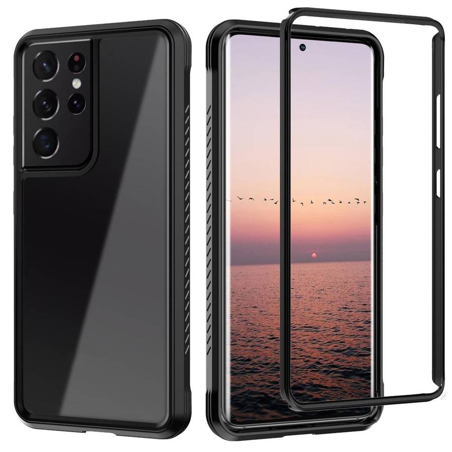 For Samsung Galaxy S21 Ultra 5G C1 2 in 1 Shockproof TPU + PC Protective Case with PET Screen Pro...