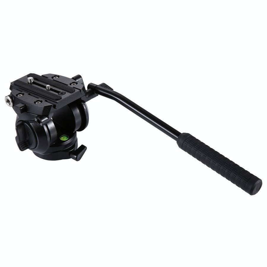 PULUZ Heavy Duty Video Camera Tripod Action Fluid Drag Head with Sliding Plate for DSLR & SLR Cam...