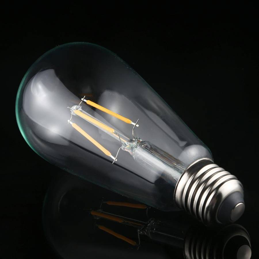 ST64 E27 4W 4 LEDs 600 LM 3000K Retro Dimming LED Filament Light Bulb Energy Saving Light, AC 220...