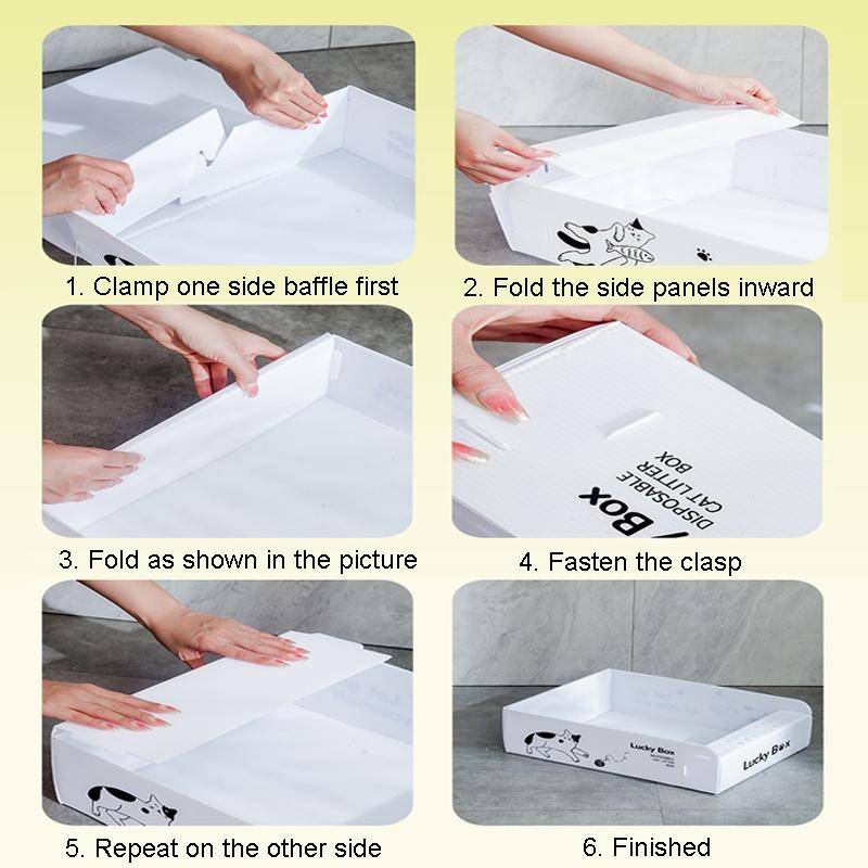 Medium Portable Disposable Cat Litter Pan Open No Wash Litter Tray