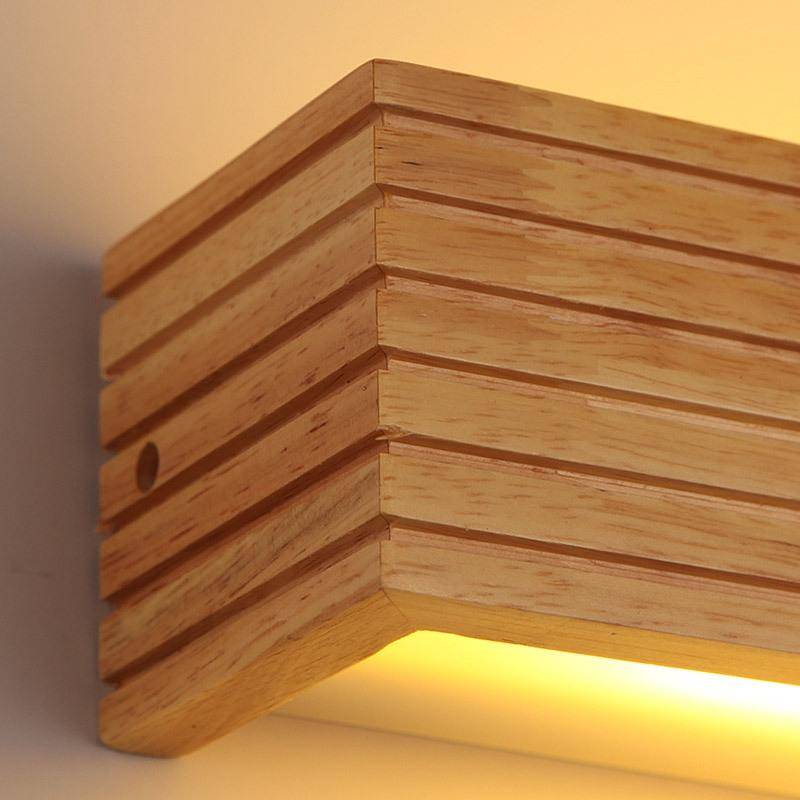 35cm LED Solid Wood Wall Lamp Bedroom Bedside Lamp Corridor Wall Lamp(White Light)