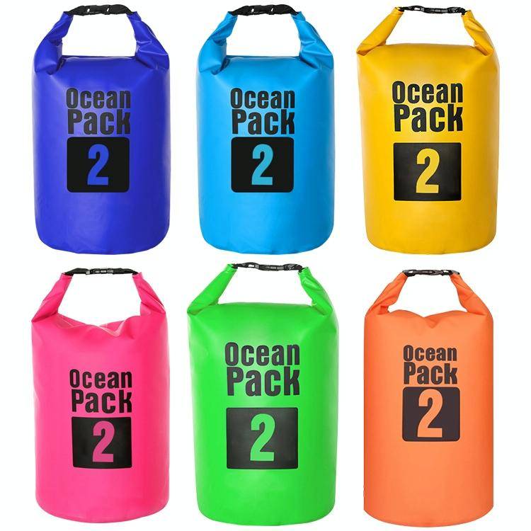 Outdoor Waterproof Bag Dry Sack PVC Barrel Bag, Capacity: 2L (Yellow)
