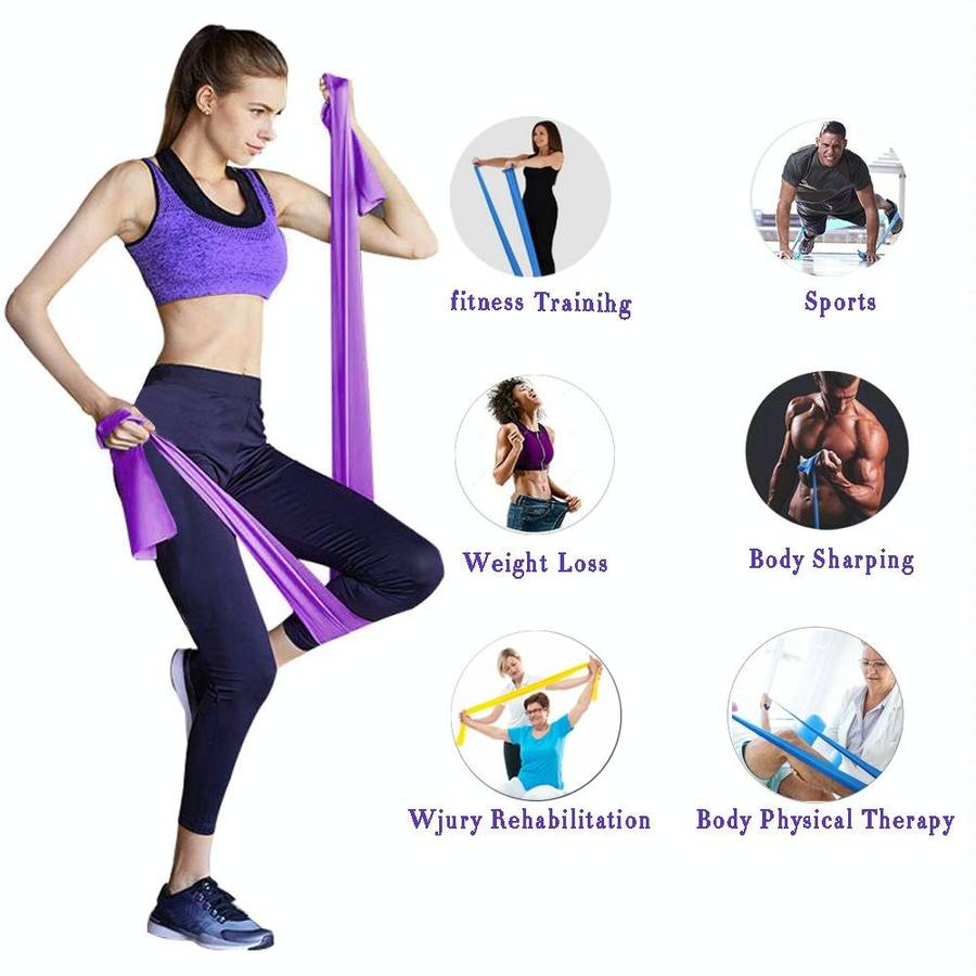 3 In 1 TPE Yoga Stretch Sheet Fitness Elastic Band Resistance Band Strength Training Stretch Band...