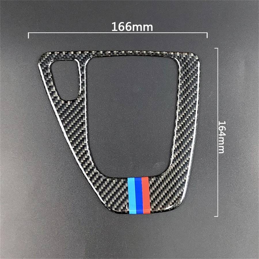 Three Color Carbon Fiber Car Left Driving Gear Panel Decorative Sticker for BMW E90 / E92 2005-20...