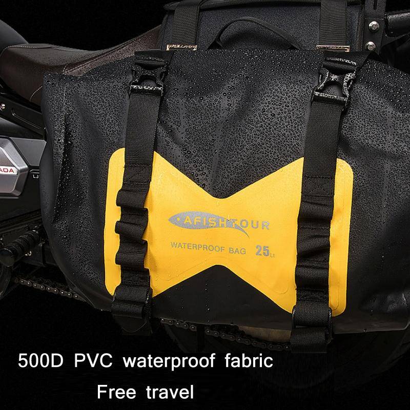 AFISHTOUR FM2021 Large Capacity Waterproof Motorcycle Rear Seat Bag, Color: Yellow