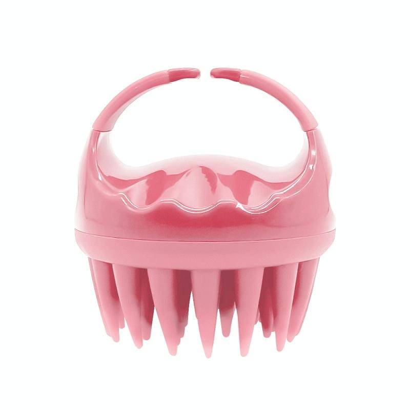 Round Hair Washing Brush Silicone Wet & Dry Multipurpose Massage Brush(Pink)