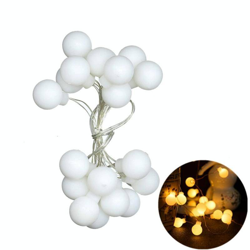 LED Waterproof Ball Light String Festival Indoor and Outdoor Decoration, Color:Warm White 50 LEDs...