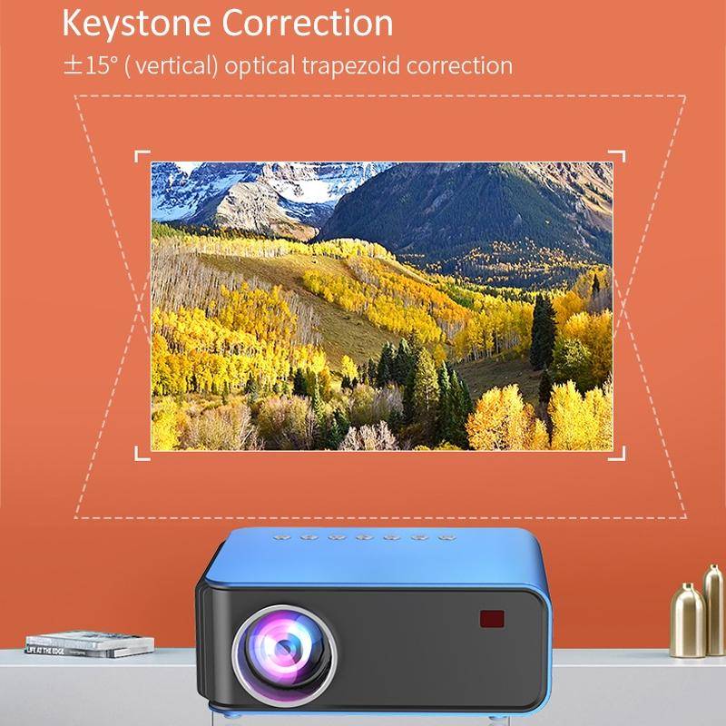 T4 Regular Version 1024x600 1200 Lumens Portable Home Theater LCD Projector, Plug Type:UK Plug(Blue)