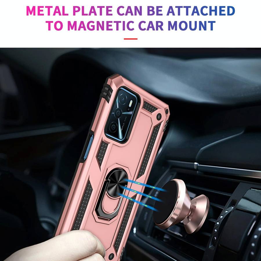 For OPPO A16 Shockproof TPU + PC Phone Case(Rose Gold)